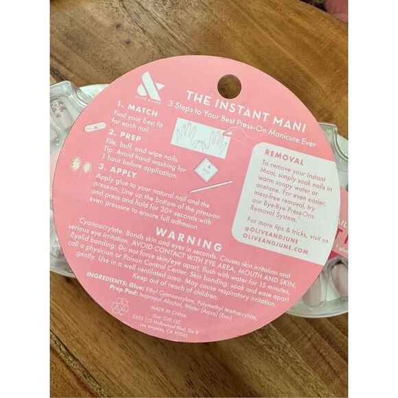 Olive & June The Instant Mani 3 Pack of Press on Nails New Short Length - Picture 2 of 3